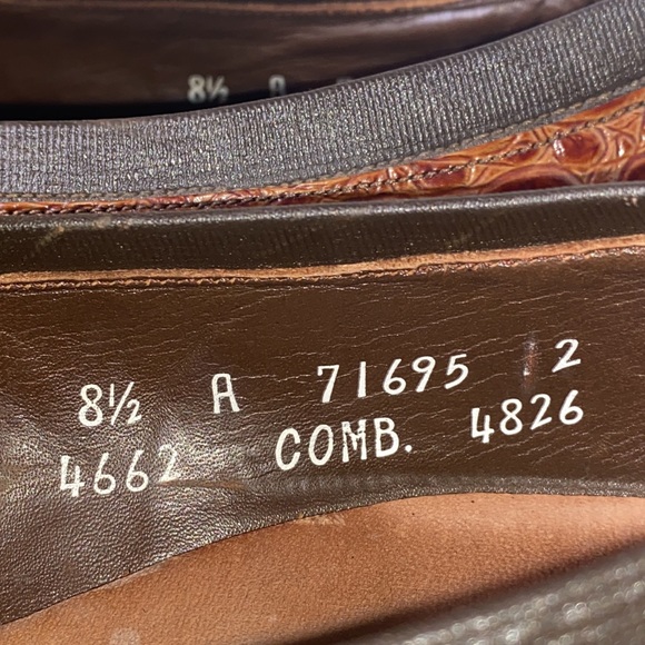 Vintage ALLEN EDMONDS MALIBU 2 TNE ALLIGATOR/ PATENT LOAFER-Mens Size 8.5 - Picture 10 of 16